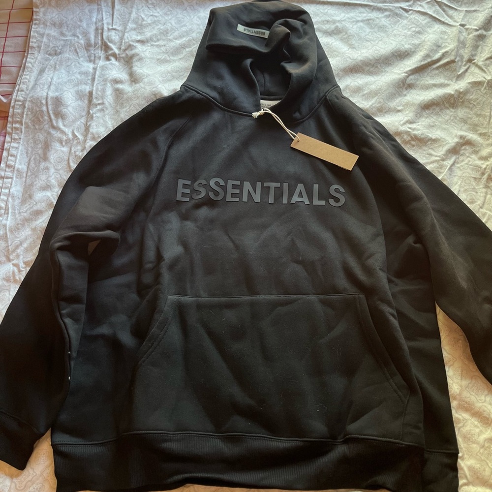 Black essentials hoodie